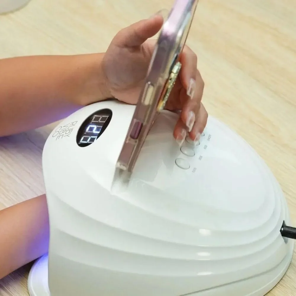 48W UV LED Gel Nail Lamp with Phone Holder & Auto Sensor